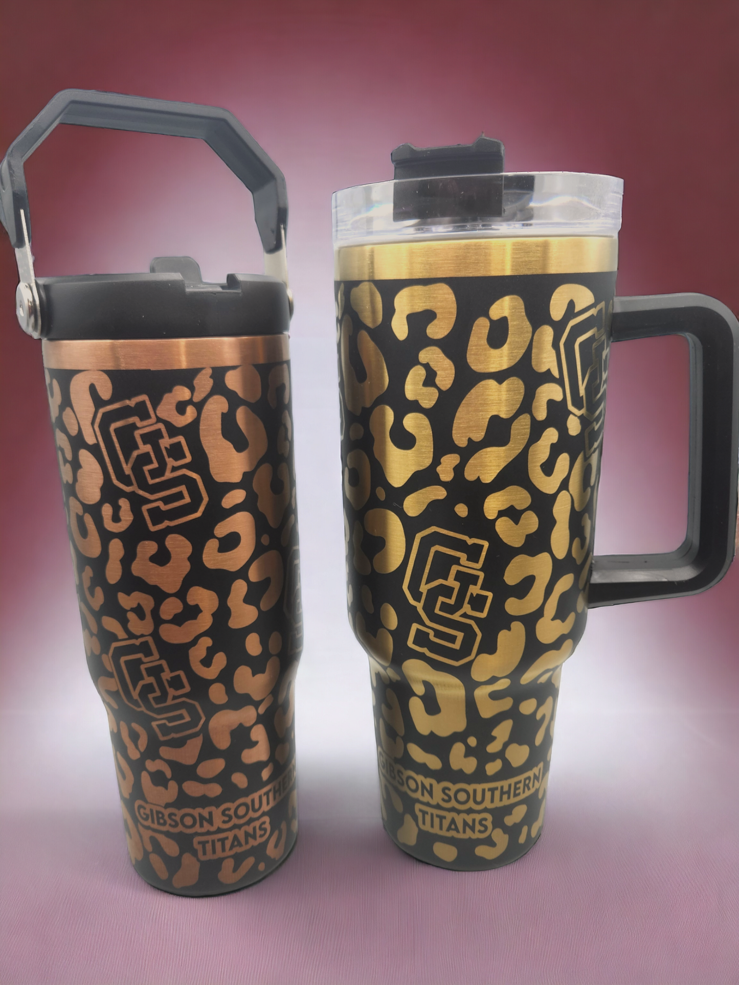 Leopard Print GS Black & Gold 40oz Tumbler