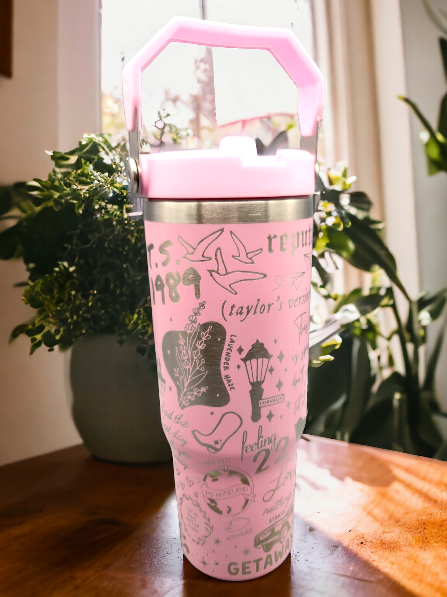 30oz Flip Straw Swiftie Engraved Tumbler