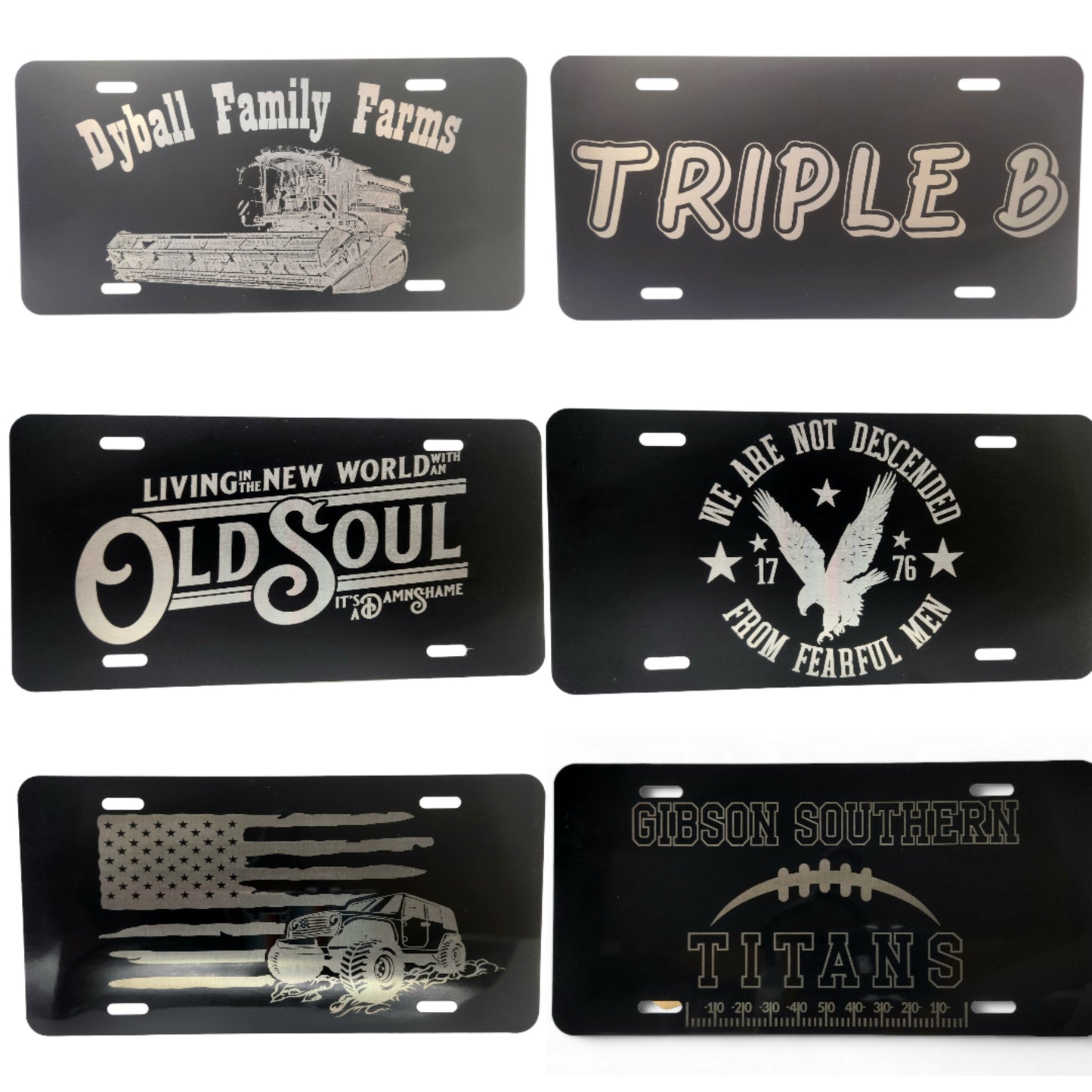 Custom Engrave 12" x 6" License Plates