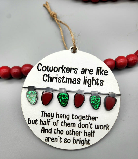 Coworkers Christmas Lights Ornament