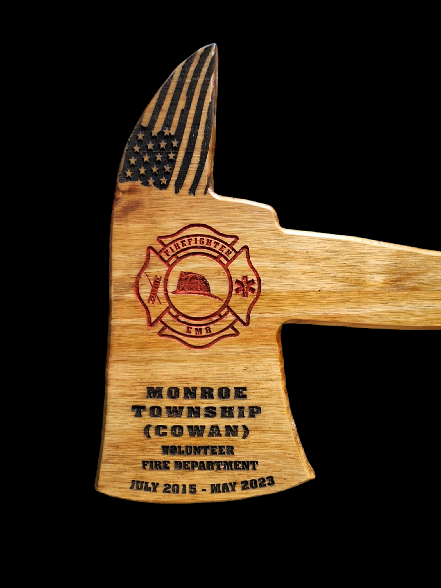 Firemen's Custom Axe Award with Display Stand