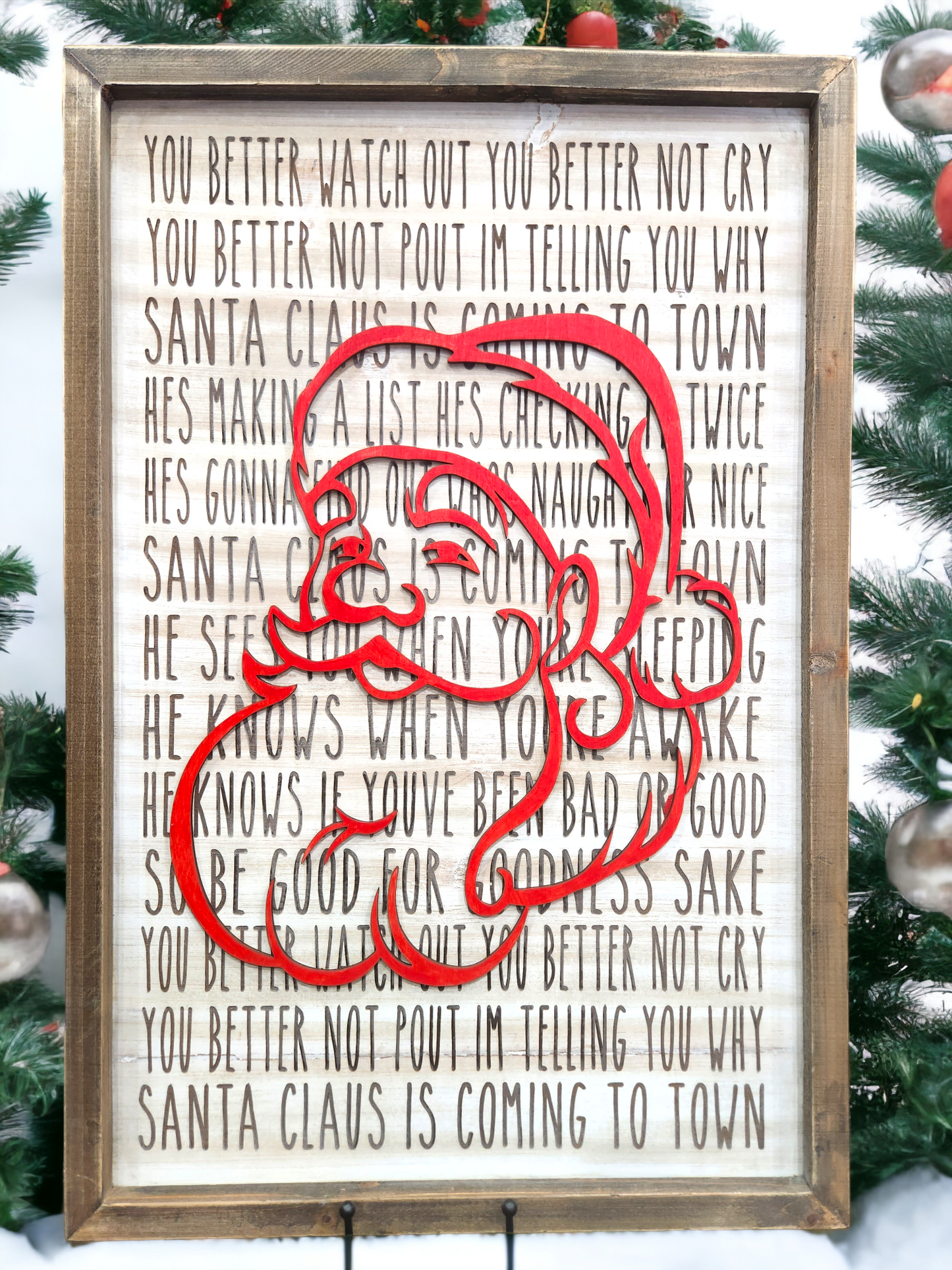 Santa Claus Is Coming to Town Wood Sign