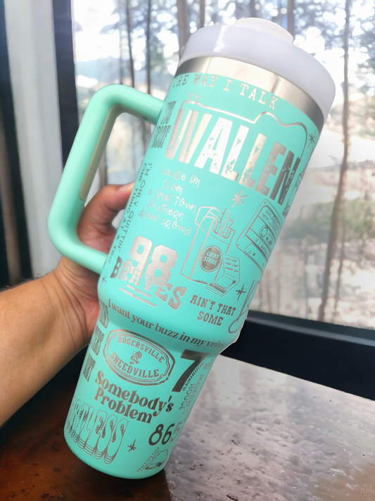 Wallen 40oz Teal Tumbler