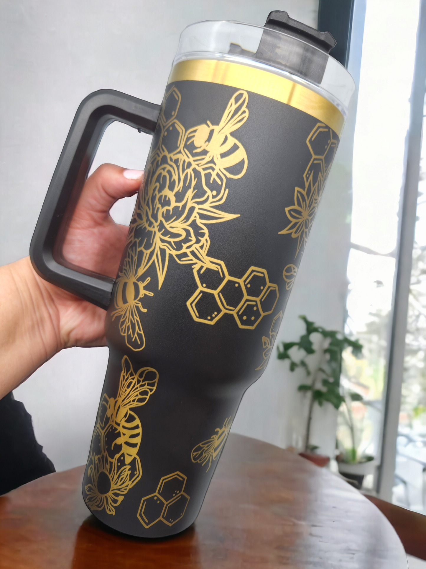 Buzzing Bees Black & Gold 40oz Tumbler